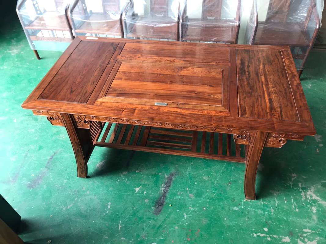 原木家具·中式茶台·泡茶桌A_一桌+五椅
