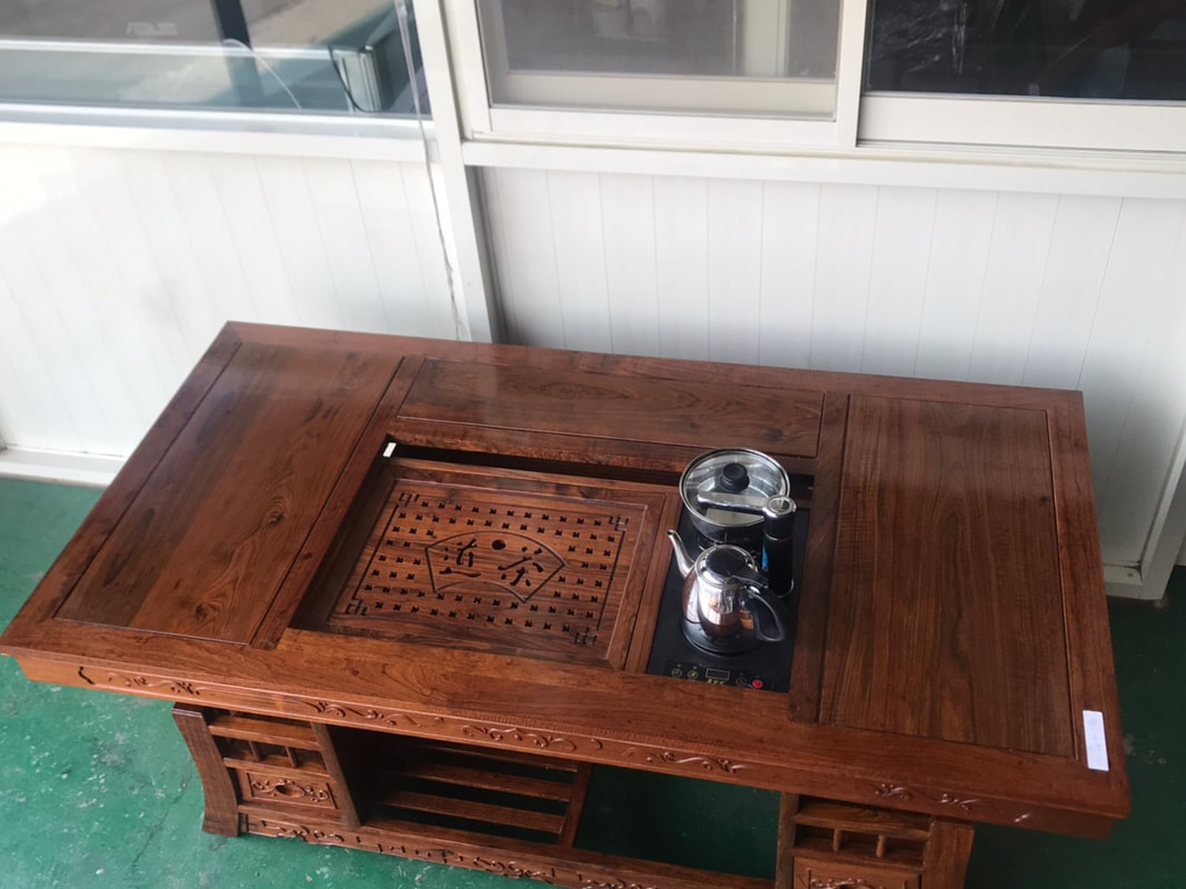 原木家具·中式茶台·泡茶桌B_五椅